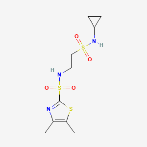 molecular formula C10H17N3O4S3 B6758601 N-[2-(cyclopropylsulfamoyl)ethyl]-4,5-dimethyl-1,3-thiazole-2-sulfonamide 