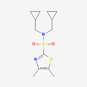 molecular formula C13H20N2O2S2 B6758623 N,N-bis(cyclopropylmethyl)-4,5-dimethyl-1,3-thiazole-2-sulfonamide 