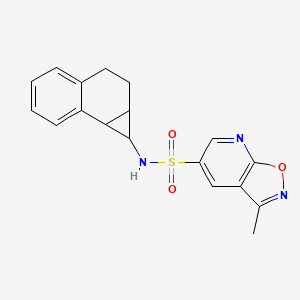 molecular formula C18H17N3O3S B6758633 N-(1a,2,3,7b-tetrahydro-1H-cyclopropa[a]naphthalen-1-yl)-3-methyl-[1,2]oxazolo[5,4-b]pyridine-5-sulfonamide 