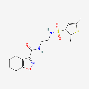 molecular formula C16H21N3O4S2 B6758692 N-[2-[(2,5-dimethylthiophen-3-yl)sulfonylamino]ethyl]-4,5,6,7-tetrahydro-1,2-benzoxazole-3-carboxamide 