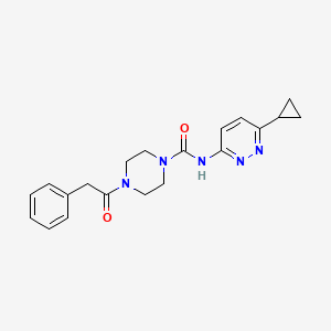 molecular formula C20H23N5O2 B6758809 N-(6-cyclopropylpyridazin-3-yl)-4-(2-phenylacetyl)piperazine-1-carboxamide 