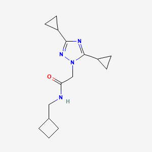 molecular formula C15H22N4O B6758878 N-(cyclobutylmethyl)-2-(3,5-dicyclopropyl-1,2,4-triazol-1-yl)acetamide 