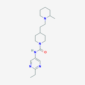 molecular formula C20H33N5O B6758905 N-(2-ethylpyrimidin-5-yl)-4-[2-(2-methylpiperidin-1-yl)ethyl]piperidine-1-carboxamide 