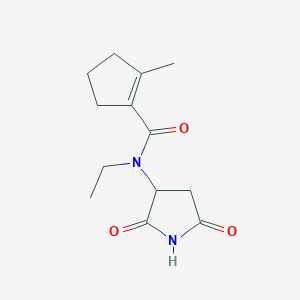 molecular formula C13H18N2O3 B6758913 N-(2,5-dioxopyrrolidin-3-yl)-N-ethyl-2-methylcyclopentene-1-carboxamide 