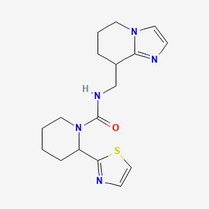 molecular formula C17H23N5OS B6758919 N-(5,6,7,8-tetrahydroimidazo[1,2-a]pyridin-8-ylmethyl)-2-(1,3-thiazol-2-yl)piperidine-1-carboxamide 