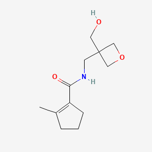 molecular formula C12H19NO3 B6758927 N-[[3-(hydroxymethyl)oxetan-3-yl]methyl]-2-methylcyclopentene-1-carboxamide 