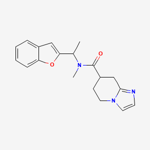 molecular formula C19H21N3O2 B6758945 N-[1-(1-benzofuran-2-yl)ethyl]-N-methyl-5,6,7,8-tetrahydroimidazo[1,2-a]pyridine-7-carboxamide 