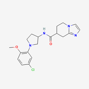 molecular formula C19H23ClN4O2 B6758958 N-[1-(5-chloro-2-methoxyphenyl)pyrrolidin-3-yl]-5,6,7,8-tetrahydroimidazo[1,2-a]pyridine-7-carboxamide 