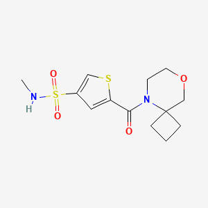 molecular formula C13H18N2O4S2 B6759030 N-methyl-5-(8-oxa-5-azaspiro[3.5]nonane-5-carbonyl)thiophene-3-sulfonamide 