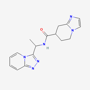 molecular formula C16H18N6O B6759048 N-[1-([1,2,4]triazolo[4,3-a]pyridin-3-yl)ethyl]-5,6,7,8-tetrahydroimidazo[1,2-a]pyridine-7-carboxamide 