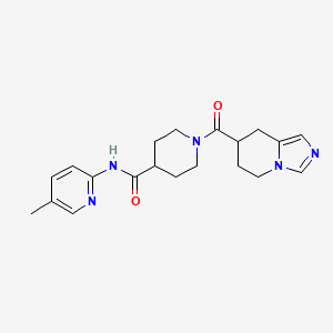 molecular formula C20H25N5O2 B6759086 N-(5-methylpyridin-2-yl)-1-(5,6,7,8-tetrahydroimidazo[1,5-a]pyridine-7-carbonyl)piperidine-4-carboxamide 