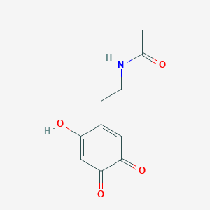 molecular formula C10H11NO4 B067591 2-Hydroxy-5-[2-(acetylamino)ethyl]-p-benzoquinone CAS No. 161236-57-3