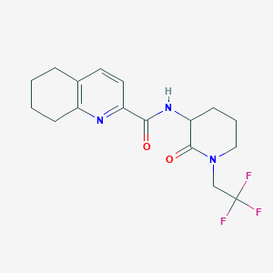 molecular formula C17H20F3N3O2 B6759176 N-[2-oxo-1-(2,2,2-trifluoroethyl)piperidin-3-yl]-5,6,7,8-tetrahydroquinoline-2-carboxamide 