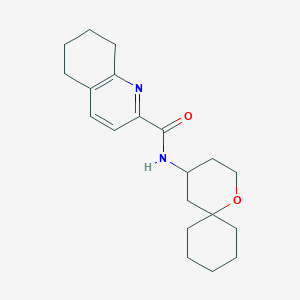 molecular formula C20H28N2O2 B6759178 N-(1-oxaspiro[5.5]undecan-4-yl)-5,6,7,8-tetrahydroquinoline-2-carboxamide 