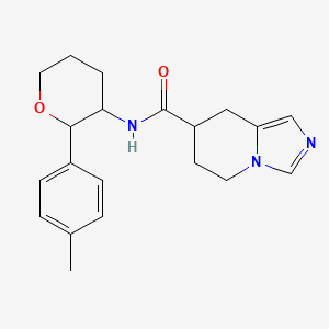molecular formula C20H25N3O2 B6759187 N-[2-(4-methylphenyl)oxan-3-yl]-5,6,7,8-tetrahydroimidazo[1,5-a]pyridine-7-carboxamide 