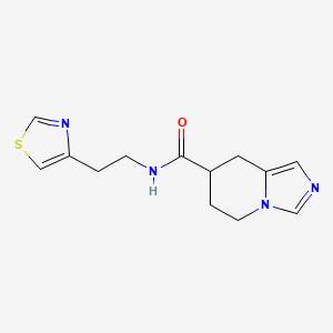 molecular formula C13H16N4OS B6759194 N-[2-(1,3-thiazol-4-yl)ethyl]-5,6,7,8-tetrahydroimidazo[1,5-a]pyridine-7-carboxamide 