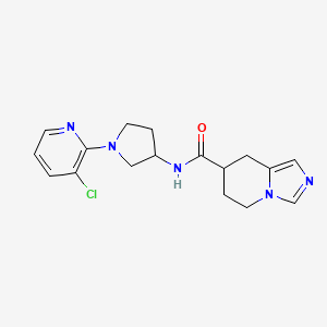 molecular formula C17H20ClN5O B6759229 N-[1-(3-chloropyridin-2-yl)pyrrolidin-3-yl]-5,6,7,8-tetrahydroimidazo[1,5-a]pyridine-7-carboxamide 