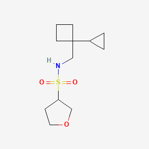 molecular formula C12H21NO3S B6759316 N-[(1-cyclopropylcyclobutyl)methyl]oxolane-3-sulfonamide 