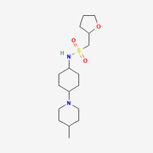 molecular formula C17H32N2O3S B6759324 N-[4-(4-methylpiperidin-1-yl)cyclohexyl]-1-(oxolan-2-yl)methanesulfonamide 