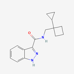 molecular formula C16H19N3O B6759346 N-[(1-cyclopropylcyclobutyl)methyl]-1H-indazole-3-carboxamide 