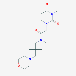 molecular formula C17H28N4O4 B6759392 N-(2,2-dimethyl-3-morpholin-4-ylpropyl)-N-methyl-2-(3-methyl-2,4-dioxopyrimidin-1-yl)acetamide 