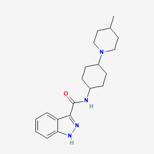 molecular formula C20H28N4O B6759407 N-[4-(4-methylpiperidin-1-yl)cyclohexyl]-1H-indazole-3-carboxamide 