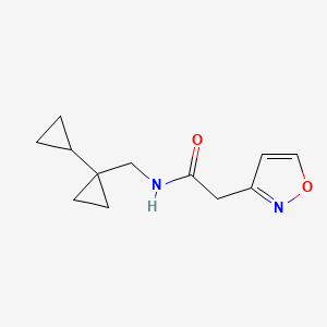 molecular formula C12H16N2O2 B6759433 N-[(1-cyclopropylcyclopropyl)methyl]-2-(1,2-oxazol-3-yl)acetamide 