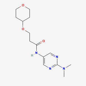 molecular formula C14H22N4O3 B6759446 N-[2-(dimethylamino)pyrimidin-5-yl]-3-(oxan-4-yloxy)propanamide 