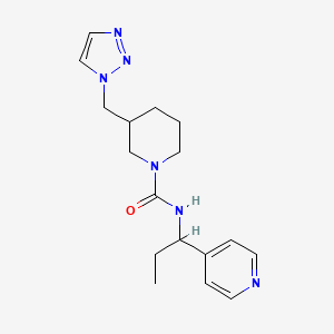 molecular formula C17H24N6O B6759483 N-(1-pyridin-4-ylpropyl)-3-(triazol-1-ylmethyl)piperidine-1-carboxamide 