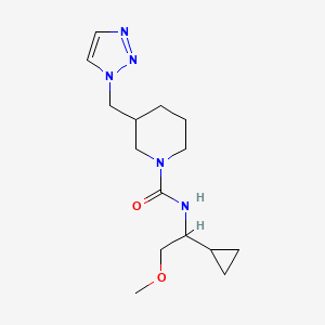 molecular formula C15H25N5O2 B6759490 N-(1-cyclopropyl-2-methoxyethyl)-3-(triazol-1-ylmethyl)piperidine-1-carboxamide 