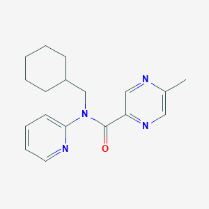 molecular formula C18H22N4O B6759497 N-(cyclohexylmethyl)-5-methyl-N-pyridin-2-ylpyrazine-2-carboxamide 