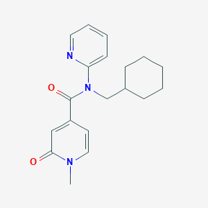 molecular formula C19H23N3O2 B6759505 N-(cyclohexylmethyl)-1-methyl-2-oxo-N-pyridin-2-ylpyridine-4-carboxamide 