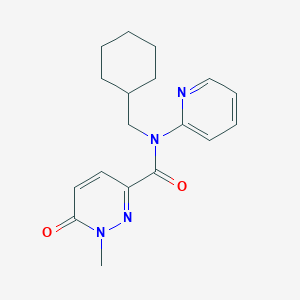 molecular formula C18H22N4O2 B6759519 N-(cyclohexylmethyl)-1-methyl-6-oxo-N-pyridin-2-ylpyridazine-3-carboxamide 