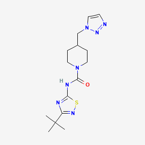 molecular formula C15H23N7OS B6759672 N-(3-tert-butyl-1,2,4-thiadiazol-5-yl)-4-(triazol-1-ylmethyl)piperidine-1-carboxamide 