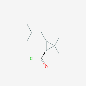 molecular formula C10H15ClO B067597 (1R)-2,2-Dimethyl-3-(2-methylprop-1-en-1-yl)cyclopropane-1-carbonyl chloride CAS No. 188023-87-2