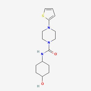 molecular formula C15H23N3O2S B6759736 N-(4-hydroxycyclohexyl)-4-thiophen-2-ylpiperazine-1-carboxamide 