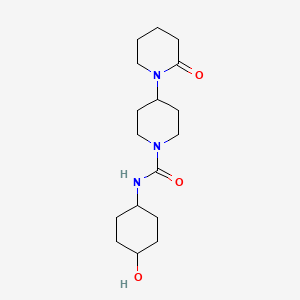 molecular formula C17H29N3O3 B6759749 N-(4-hydroxycyclohexyl)-4-(2-oxopiperidin-1-yl)piperidine-1-carboxamide 