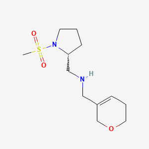 molecular formula C12H22N2O3S B6759782 N-(3,6-dihydro-2H-pyran-5-ylmethyl)-1-[(2R)-1-methylsulfonylpyrrolidin-2-yl]methanamine 