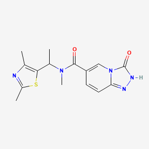 molecular formula C15H17N5O2S B6759835 N-[1-(2,4-dimethyl-1,3-thiazol-5-yl)ethyl]-N-methyl-3-oxo-2H-[1,2,4]triazolo[4,3-a]pyridine-6-carboxamide 