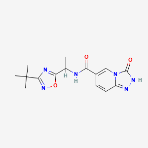 molecular formula C15H18N6O3 B6759855 N-[1-(3-tert-butyl-1,2,4-oxadiazol-5-yl)ethyl]-3-oxo-2H-[1,2,4]triazolo[4,3-a]pyridine-6-carboxamide 