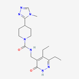 molecular formula C18H27N7O2 B6759870 N-[(3,4-diethyl-6-oxo-1H-pyridazin-5-yl)methyl]-4-(4-methyl-1,2,4-triazol-3-yl)piperidine-1-carboxamide 