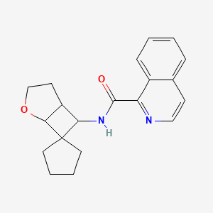 molecular formula C20H22N2O2 B6759926 N-spiro[2-oxabicyclo[3.2.0]heptane-7,1'-cyclopentane]-6-ylisoquinoline-1-carboxamide 