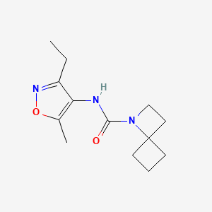 molecular formula C13H19N3O2 B6759957 N-(3-ethyl-5-methyl-1,2-oxazol-4-yl)-1-azaspiro[3.3]heptane-1-carboxamide 