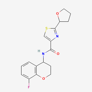 molecular formula C17H17FN2O3S B6760019 N-(8-fluoro-3,4-dihydro-2H-chromen-4-yl)-2-(oxolan-2-yl)-1,3-thiazole-4-carboxamide 