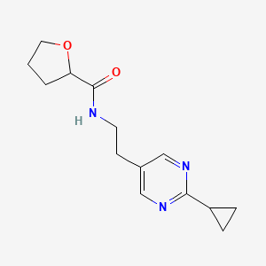 molecular formula C14H19N3O2 B6760165 N-[2-(2-cyclopropylpyrimidin-5-yl)ethyl]oxolane-2-carboxamide 