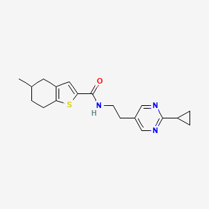 molecular formula C19H23N3OS B6760184 N-[2-(2-cyclopropylpyrimidin-5-yl)ethyl]-5-methyl-4,5,6,7-tetrahydro-1-benzothiophene-2-carboxamide 