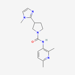 molecular formula C16H21N5O B6760259 N-(2,6-dimethylpyridin-3-yl)-3-(1-methylimidazol-2-yl)pyrrolidine-1-carboxamide 