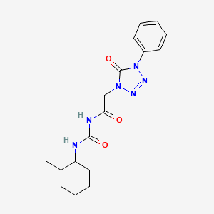 molecular formula C17H22N6O3 B6760286 N-[(2-methylcyclohexyl)carbamoyl]-2-(5-oxo-4-phenyltetrazol-1-yl)acetamide 