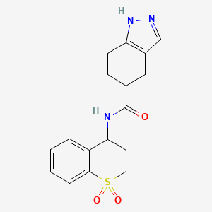 molecular formula C17H19N3O3S B6760305 N-(1,1-dioxo-3,4-dihydro-2H-thiochromen-4-yl)-4,5,6,7-tetrahydro-1H-indazole-5-carboxamide 