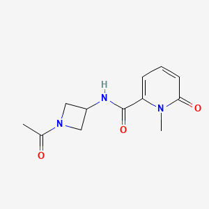 molecular formula C12H15N3O3 B6760363 N-(1-acetylazetidin-3-yl)-1-methyl-6-oxopyridine-2-carboxamide 